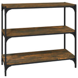Vidaxl boekenkast 80x33x70,5 cm hout en staal gerookt eikenkleur