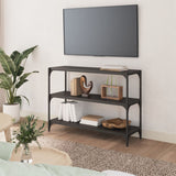 Vidaxl boekenkast 100x33x70,5 cm bewerkt hout en staal zwart