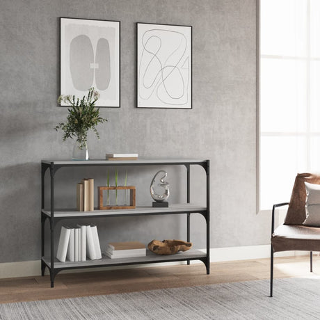 Vidaxl boekenkast 100x33x70,5 cm hout en staal grijs sonoma eikenkleur