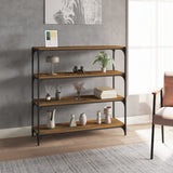 Vidaxl boekenkast 100x33x100 cm bewerkt hout en staal gerookt eiken