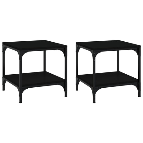 Vidaxl bijzettafels 2 st 40x40x40 cm bewerkt hout zwart