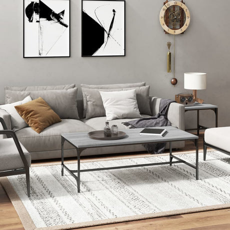 Vidaxl salontafel 100x50x35 cm bewerkt hout grijs sonoma