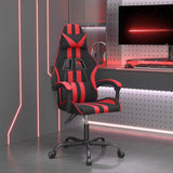 Vidaxl gamestoel draaibaar kunstleer zwart en rood