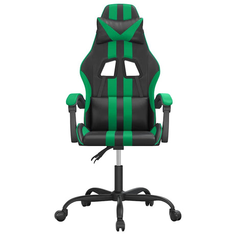 Vidaxl gamestoel draaibaar kunstleer zwart en groen