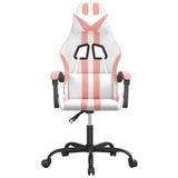 Vidaxl gamestoel draaibaar kunstleer wit en roze