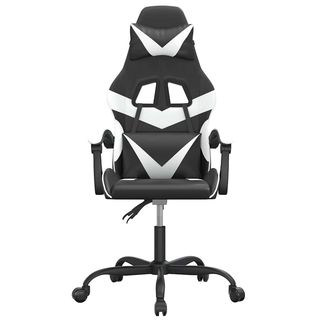 Vidaxl gamestoel draaibaar kunstleer zwart en wit