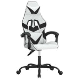 Vidaxl gamestoel draaibaar kunstleer wit en zwart