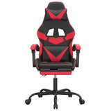 Vidaxl gamestoel draaibaar met voetensteun kunstleer zwart en rood