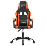 Vidaxl gamestoel draaibaar kunstleer zwart en oranje