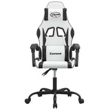 Vidaxl gamestoel draaibaar kunstleer wit en zwart