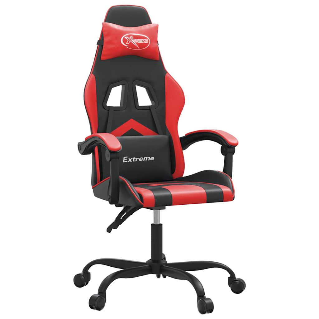 Vidaxl gamestoel draaibaar kunstleer zwart en rood