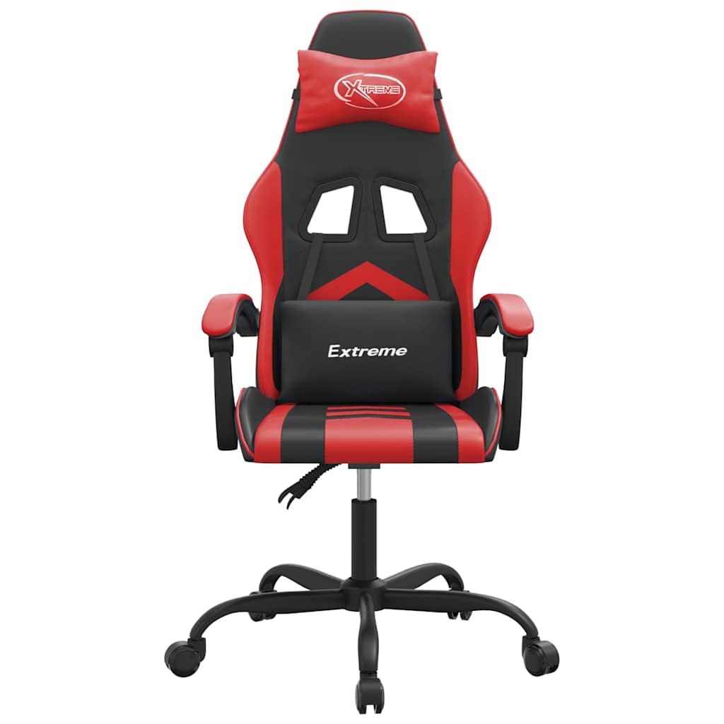 Vidaxl gamestoel draaibaar kunstleer zwart en rood