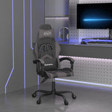 Vidaxl gamestoel draaibaar kunstleer zwart en grijs