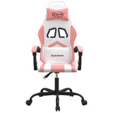 Vidaxl gamestoel draaibaar kunstleer wit en roze