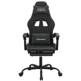 Vidaxl gamestoel draaibaar met voetensteun kunstleer zwart