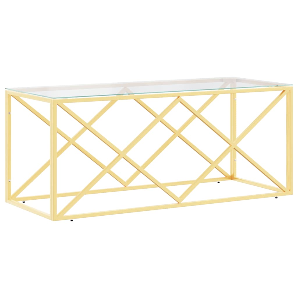 Vidaxl salontafel 110x45x45 cm roestvrij staal en glas