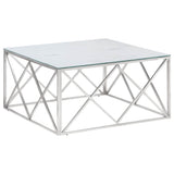 Vidaxl salontafel roestvrijstaal en gehard glas zilverkleurig