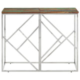 Vidaxl wandtafel roestvrij staal en massief gerecycled hout zilver