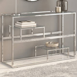 Vidaxl wandtafel roestvrijstaal en gehard glas zilverkleurig