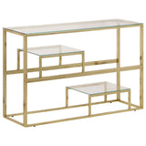 Vidaxl wandtafel roestvrijstaal en gehard glas goudkleurig
