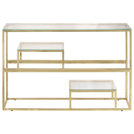 Vidaxl wandtafel roestvrijstaal en gehard glas goudkleurig