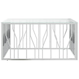 Vidaxl salontafel 100x100x50 cm roestvrij staal en glas
