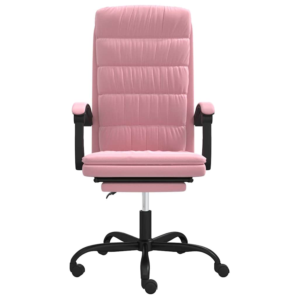 Vidaxl kantoorstoel verstelbaar fluweel roze