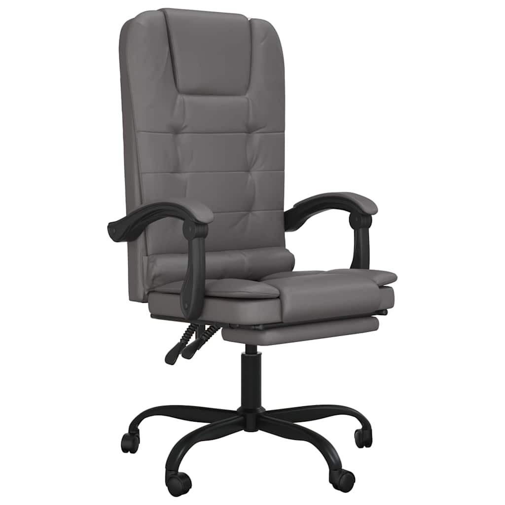 Vidaxl massage relaxfauteuil voor op kantoor grijs kunstleer