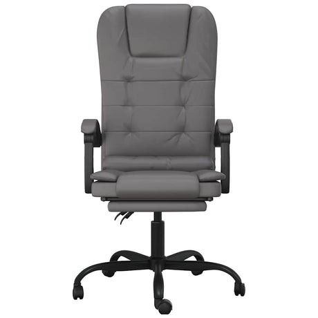 Vidaxl massage relaxfauteuil voor op kantoor grijs kunstleer
