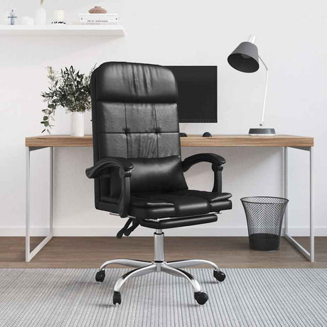 Vidaxl massage relaxfauteuil voor op kantoor zwart kunstleer