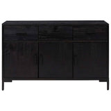 Vidaxl dressoir 110x35x70 cm massief grenenhout zwart