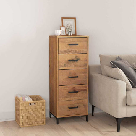 Vidaxl ladekast 42x35x110 cm massief grenenhout
