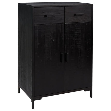 Vidaxl Schuhschrank 75x40x110 cm Festkiefer schwarz