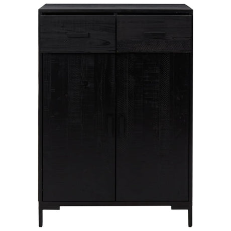 Vidaxl Schuhschrank 75x40x110 cm Festkiefer schwarz