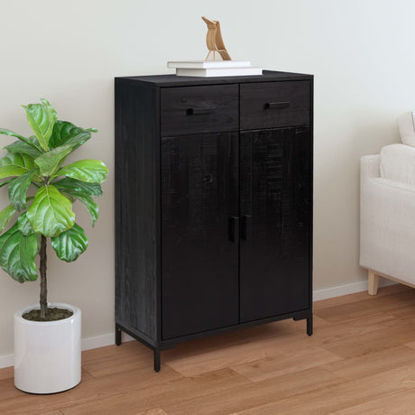 Vidaxl Schuhschrank 75x40x110 cm Festkiefer schwarz