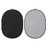 VIDAXL-Hintergrund-Bildschirm Studio 2-in-1 Oval 200x150 cm Schwarz