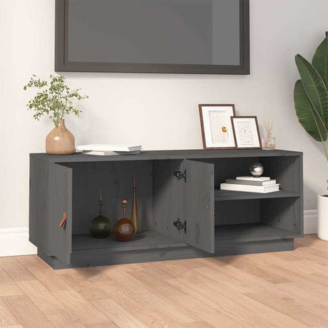 Vidaxl tv-meubel 105x34x40 cm massief grenenhout grijs