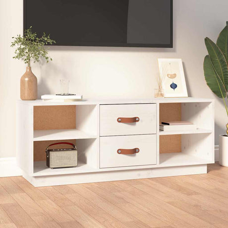 Vidaxl tv-meubel 100x34x40 cm massief grenenhout wit
