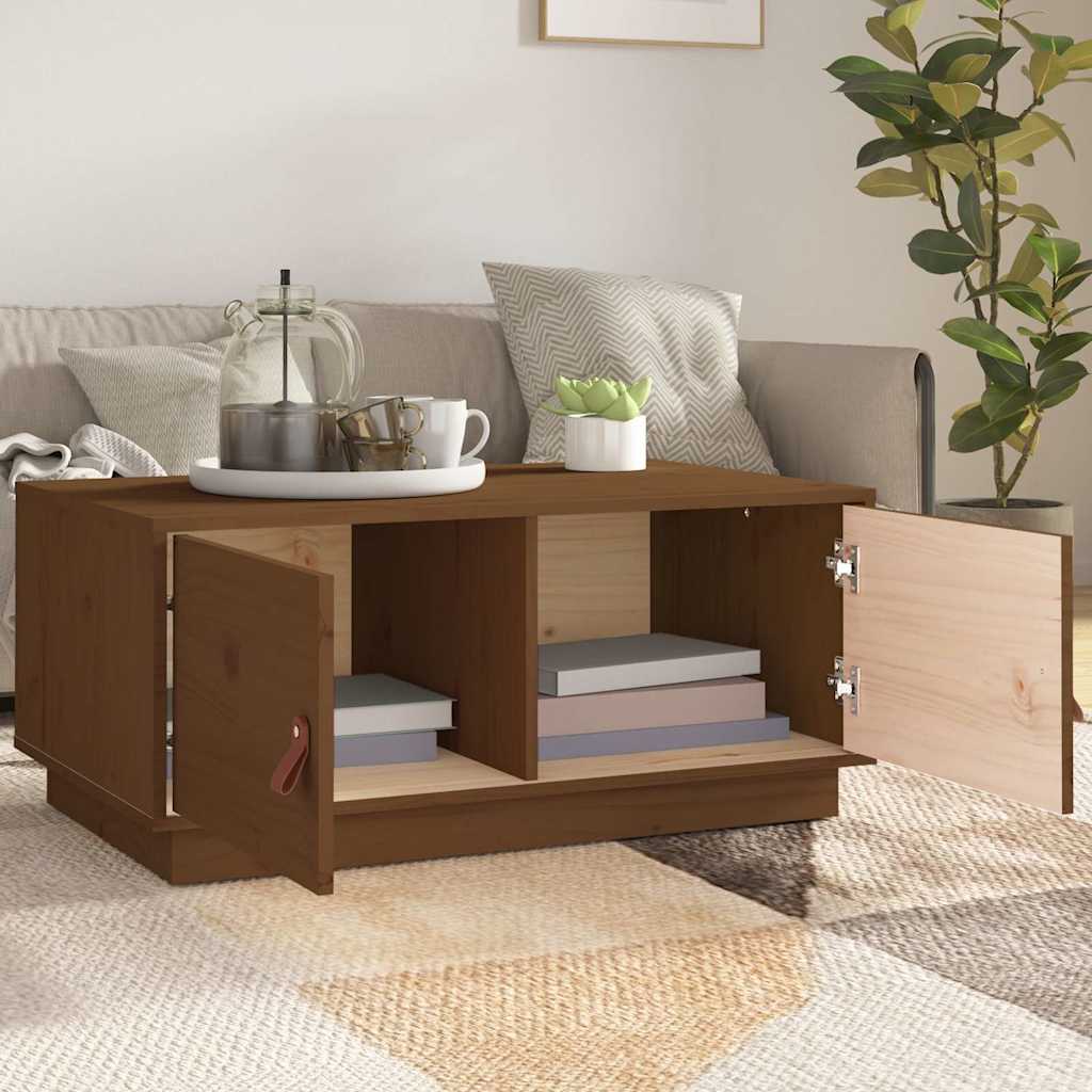 Vidaxl salontafel 80x50x35 cm massief grenenhout honingbruin
