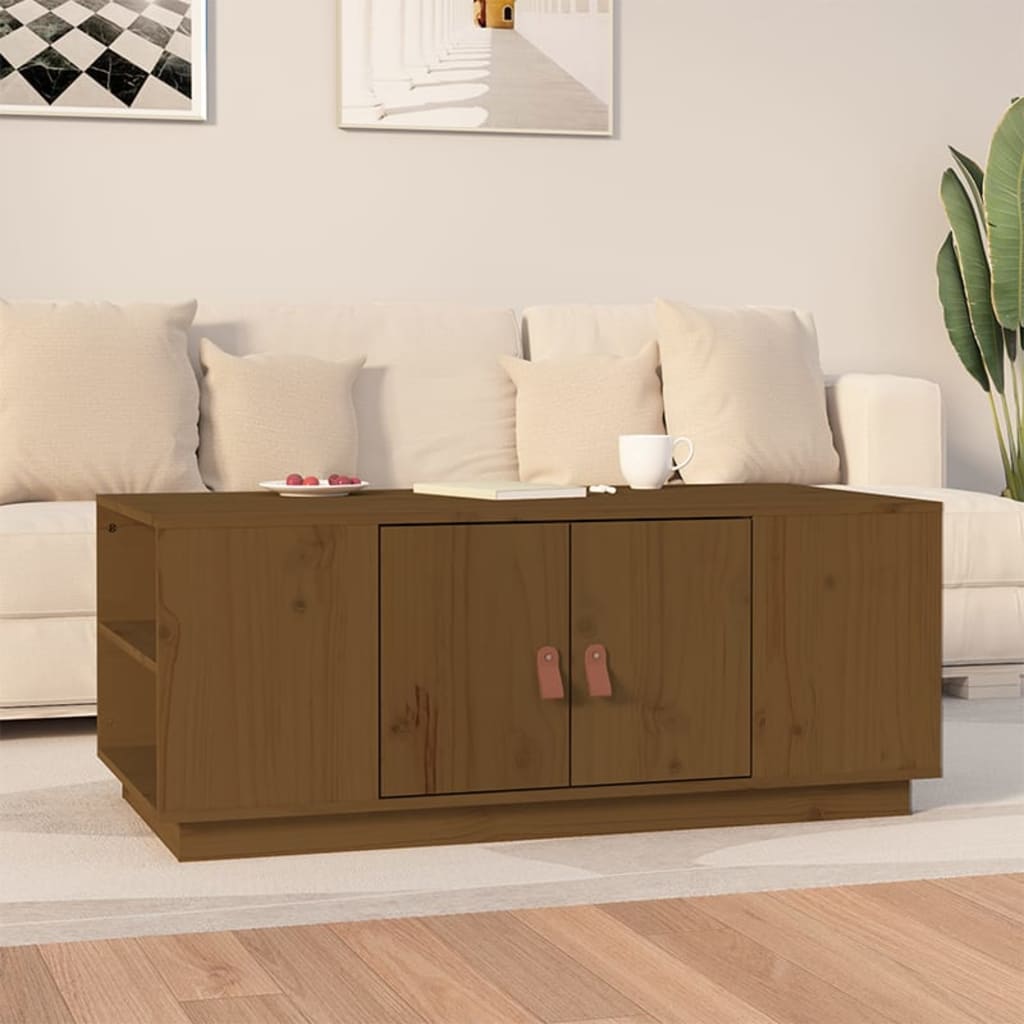 Vidaxl salontafel 100x50x41 cm massief grenenhout honingbruin