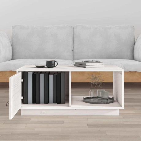 Vidaxl salontafel 80x50x35,5 cm massief grenenhout wit