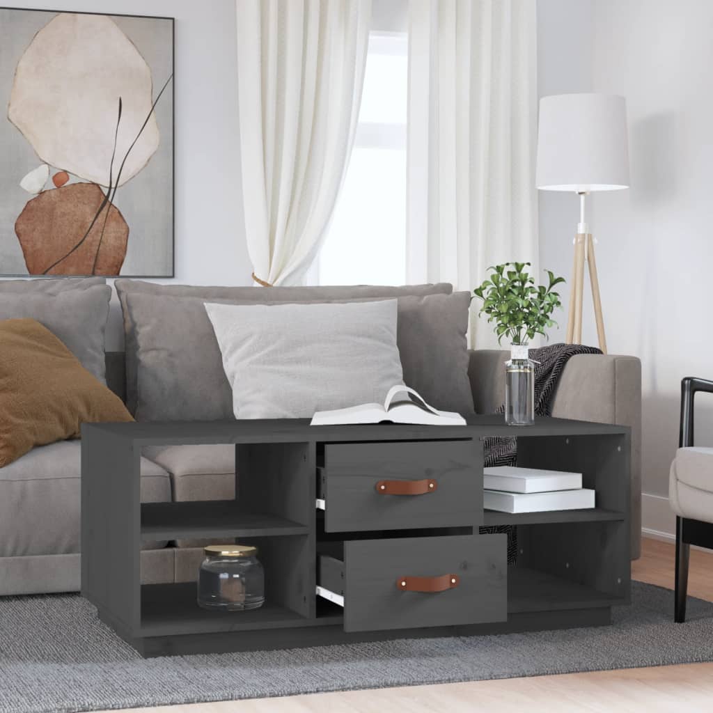 Vidaxl salontafel 100x50x41 cm massief grenenhout grijs