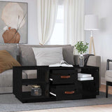 Vidaxl salontafel 100x50x41 cm massief grenenhout zwart