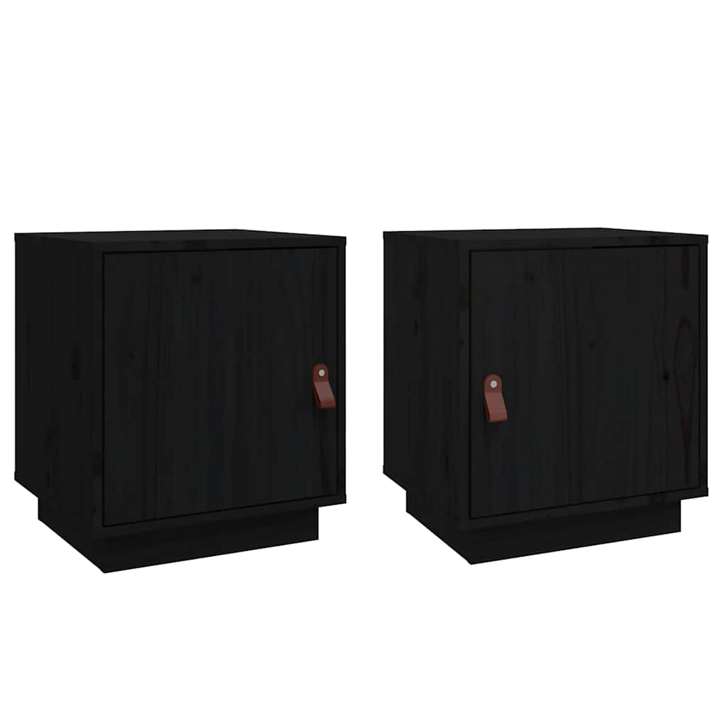 Vidaxl nachtkastjes 2 st 40x34x45 cm massief grenenhout zwart