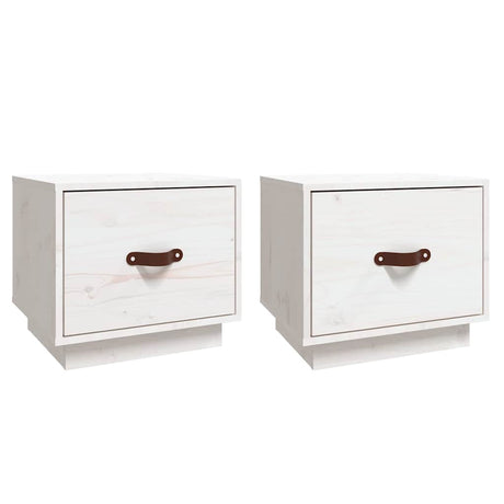 Vidaxl nachtkastjes 2 st 40x34x35 cm massief grenenhout wit