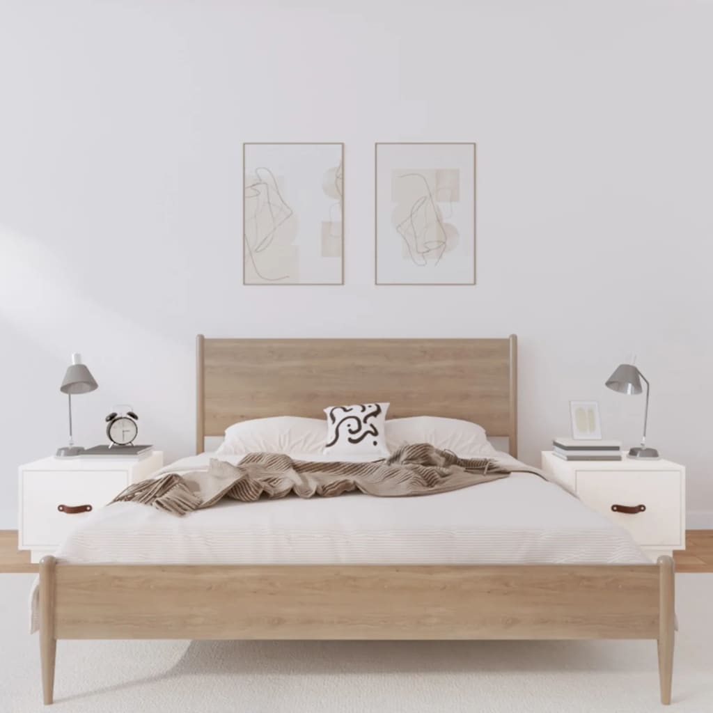 Vidaxl nachtkastjes 2 st 40x34x35 cm massief grenenhout wit