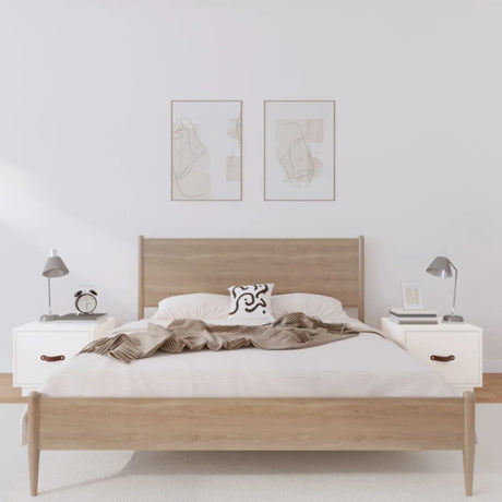 Vidaxl nachtkastjes 2 st 40x34x35 cm massief grenenhout wit