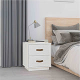Vidaxl nachtkastje 40x34x45 cm massief grenenhout wit