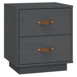 Vidaxl nachtkastje 40x34x45 cm massief grenenhout grijs