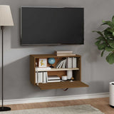Vidaxl wandkast 60x30x35 cm massief grenenhout honingbruin